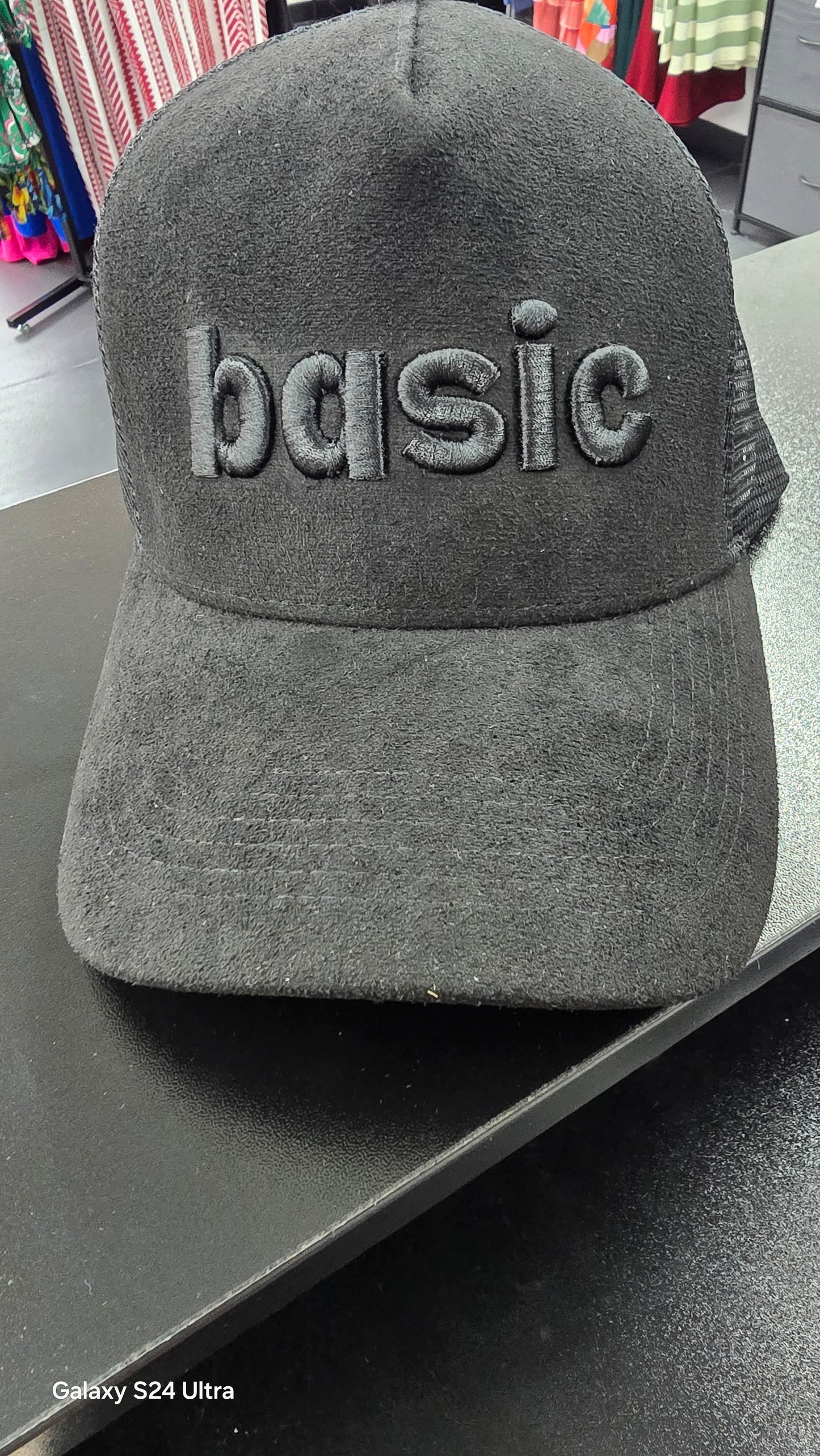 BASIC black Suede Ball cap