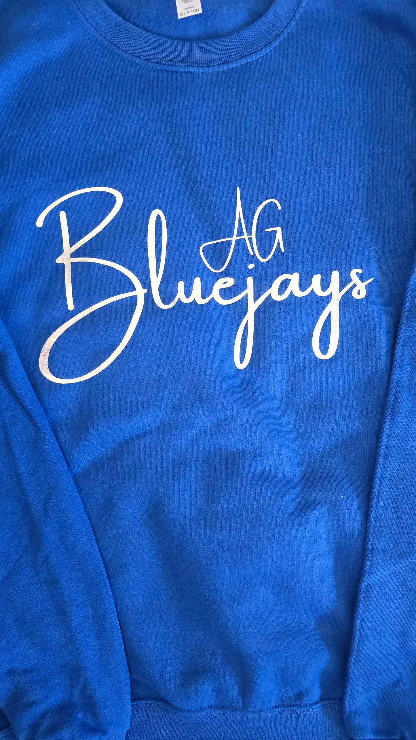 Royal Blue Foil Bluejays Crewneck