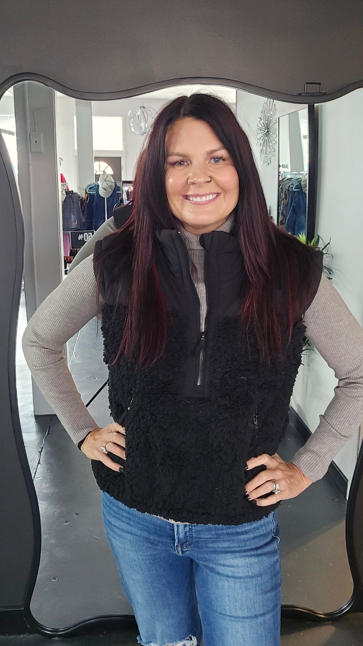 Sherpa Half Zip Fleece Vest