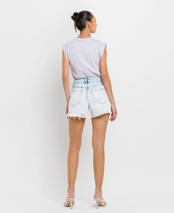 High Rise Distressed Shorts