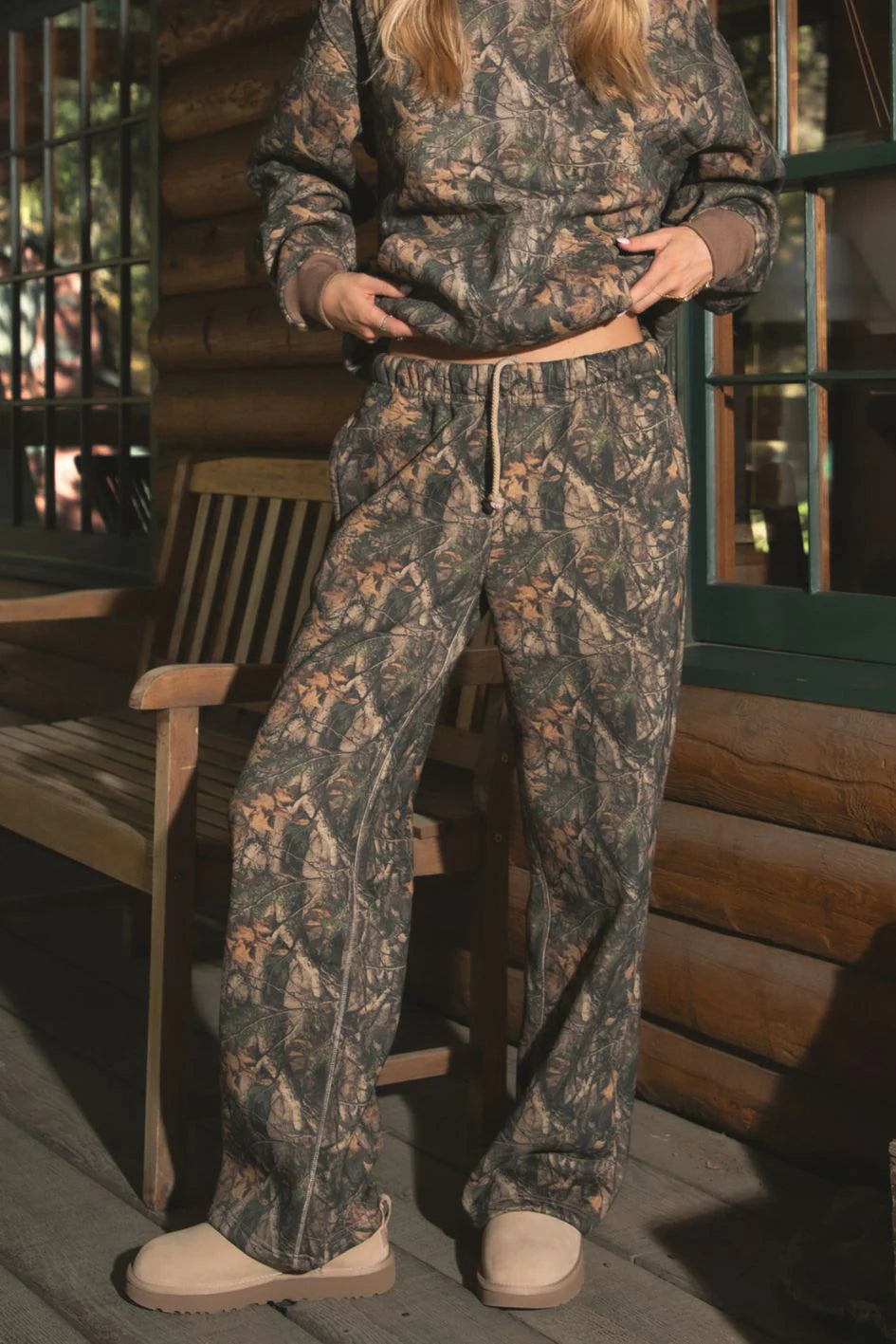 Dark Camo Wide Leg Pants