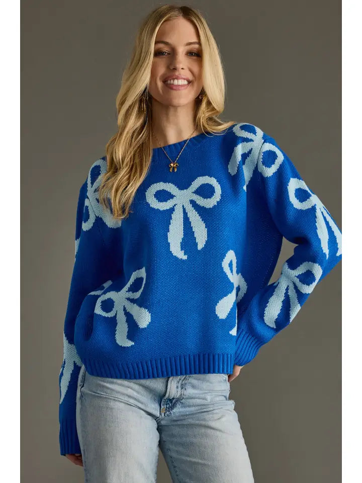 Blue Bow Sweater