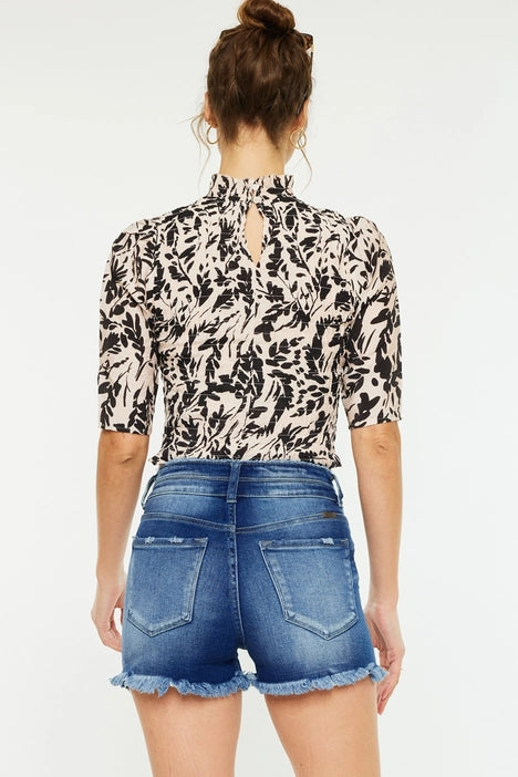 HIgh Rise Double button Short
