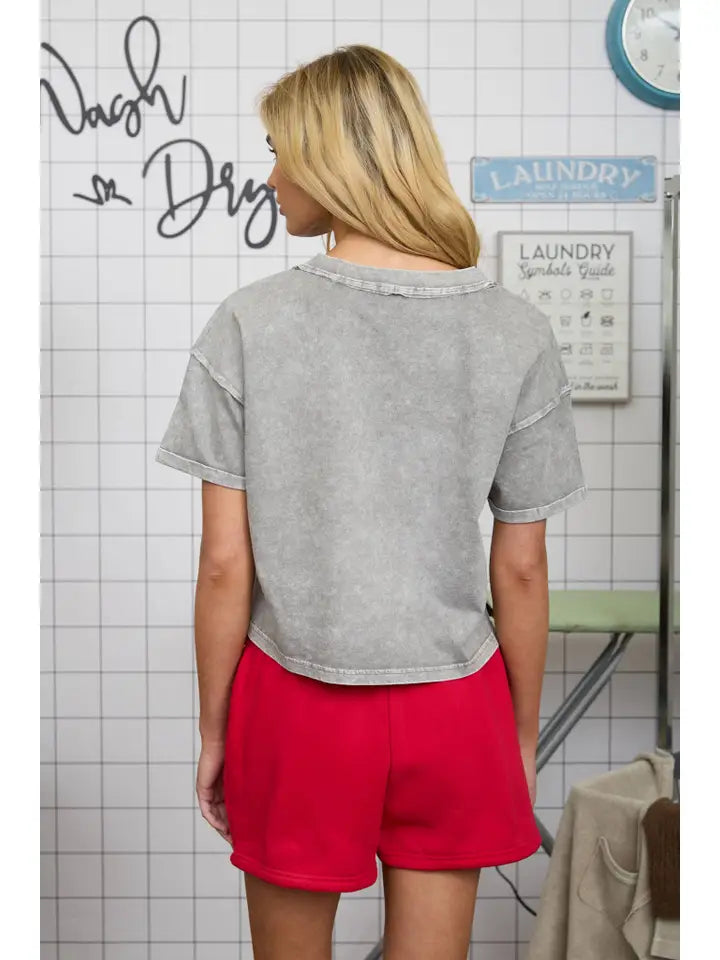 Exposed Hem Boxy fit T-shirt