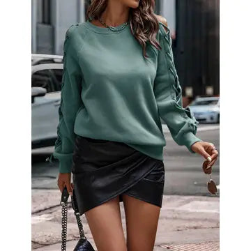 Lace up Sleeve Sweatshirt