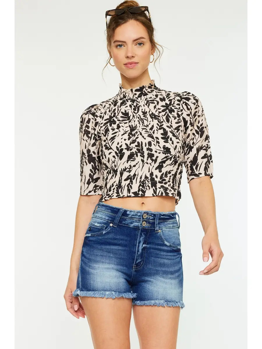 HIgh Rise Double button Short