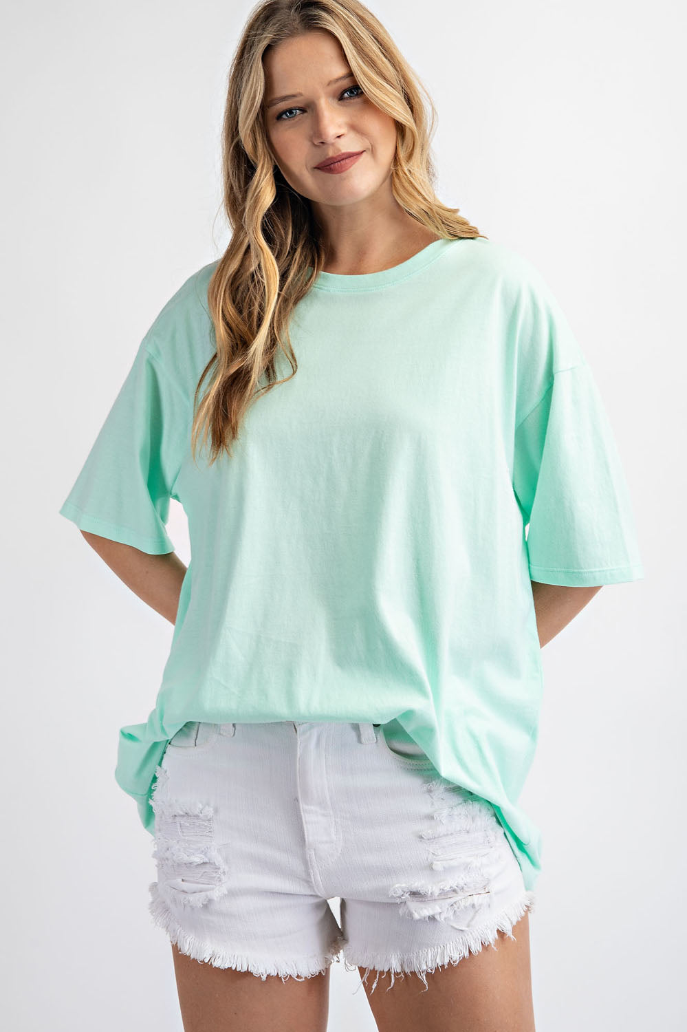 Cotton Round Neck T-shirt- oversized fit