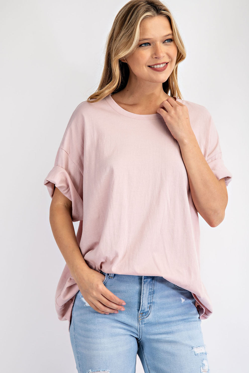 Cotton Round Neck T-shirt- oversized fit