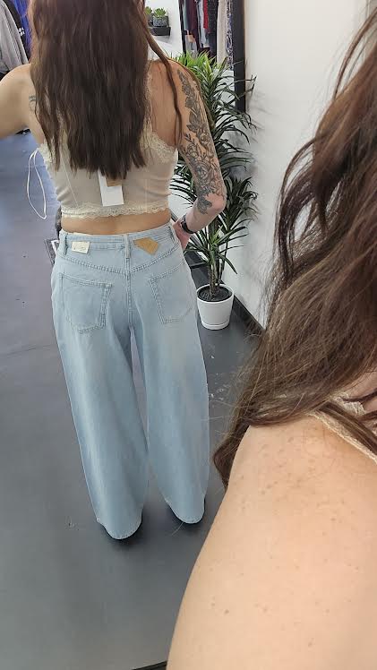 Baggy Straight leg Linen Jeans