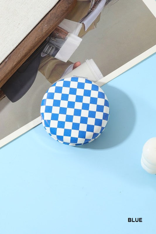 Checkered Double sided folding mini mirror