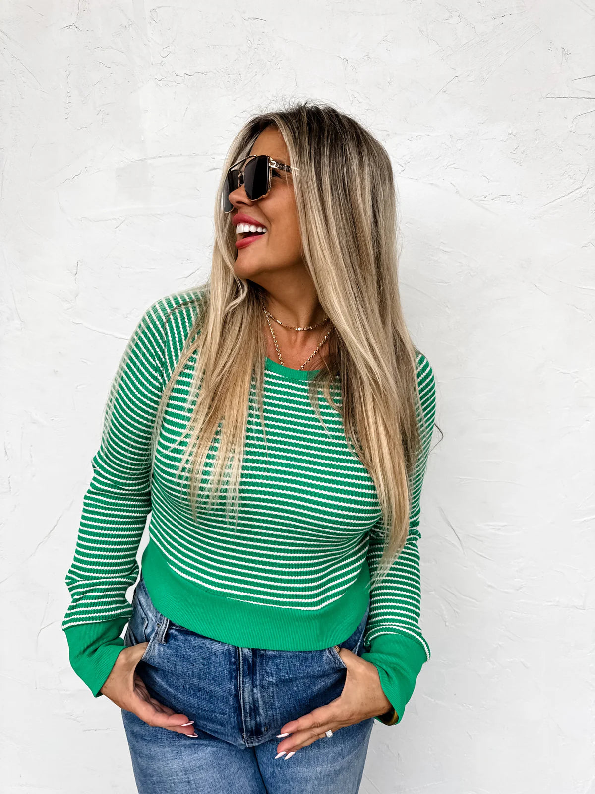 Raynaa Waffle Knit Top