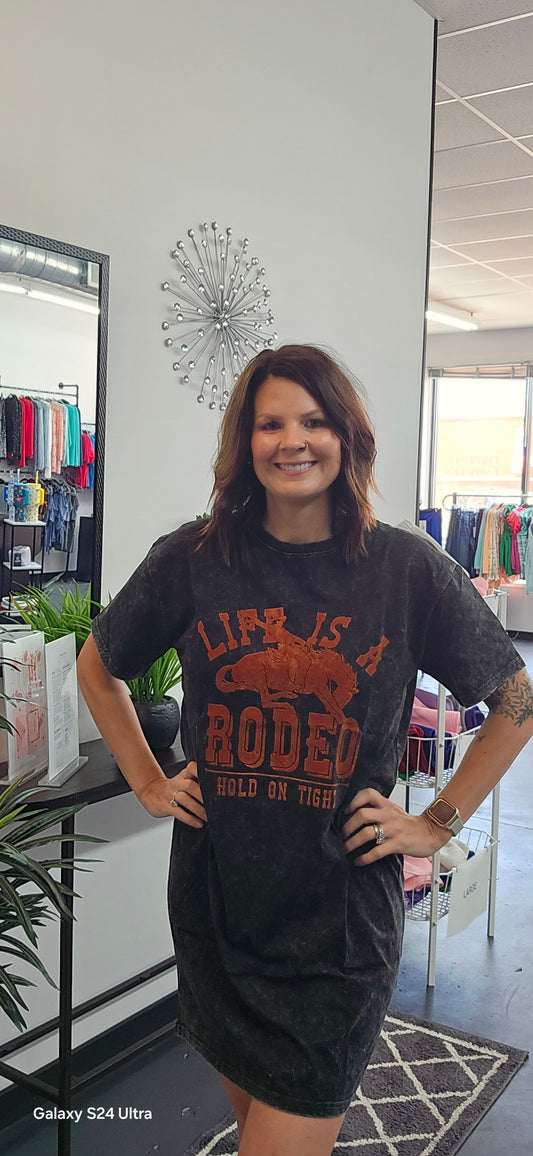 Lifes a Rodeo Mineral Washed Oversized T