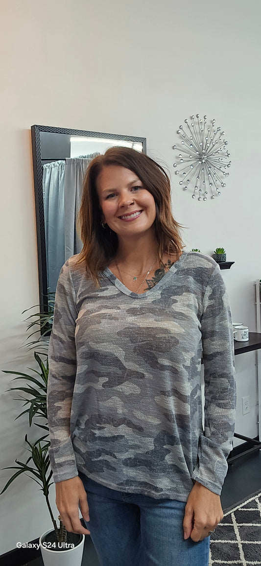 V-Neck Camo top