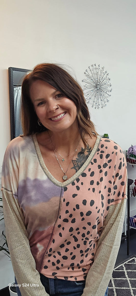 Blush contrast top
