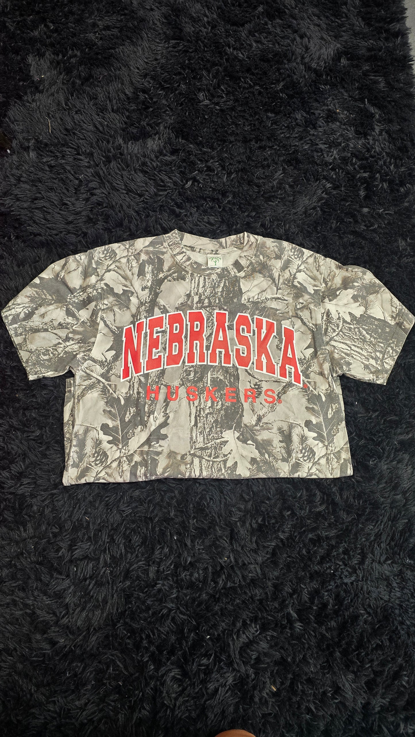 Nebraska Black and White Camo oversized T