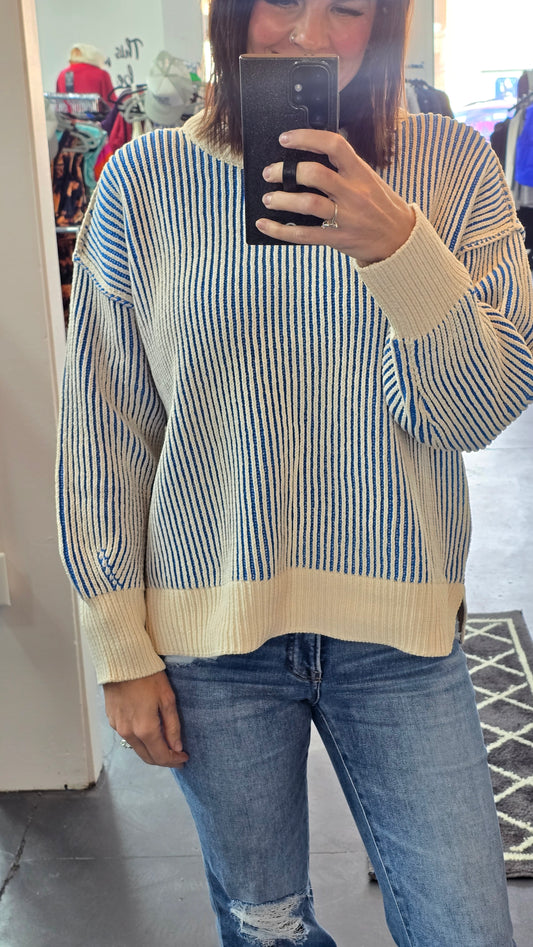 Two-Toned Crewneck Sweater