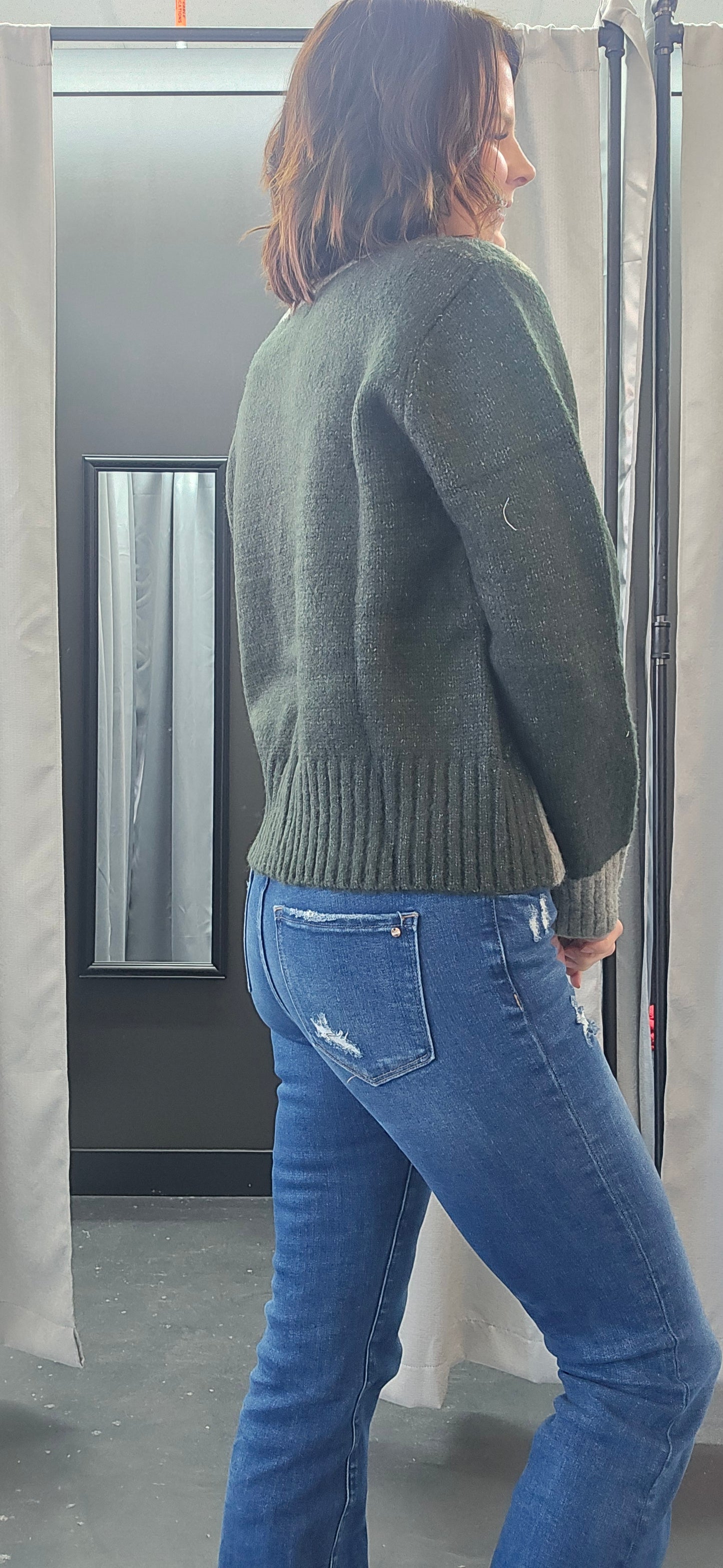 Color block Camo Print Sweater