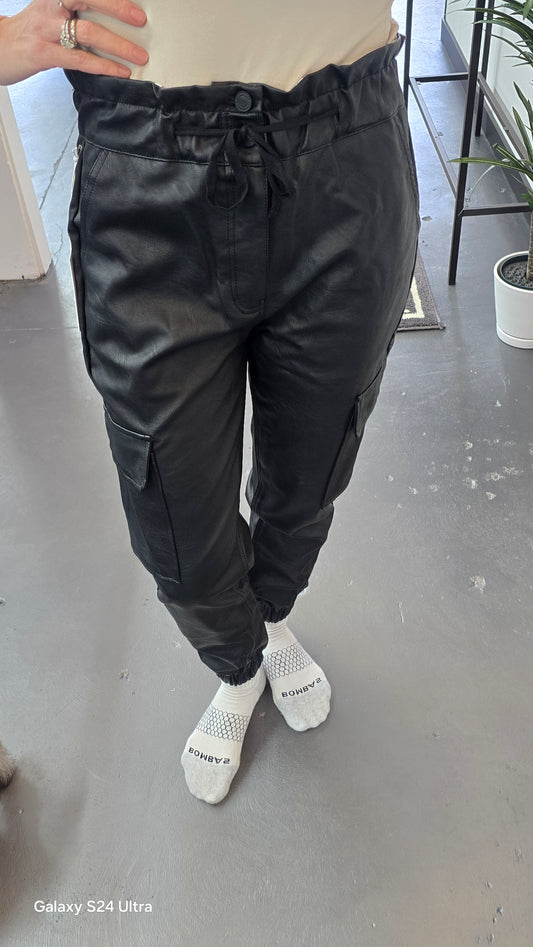 Paper Bag Leather Jogger Pant