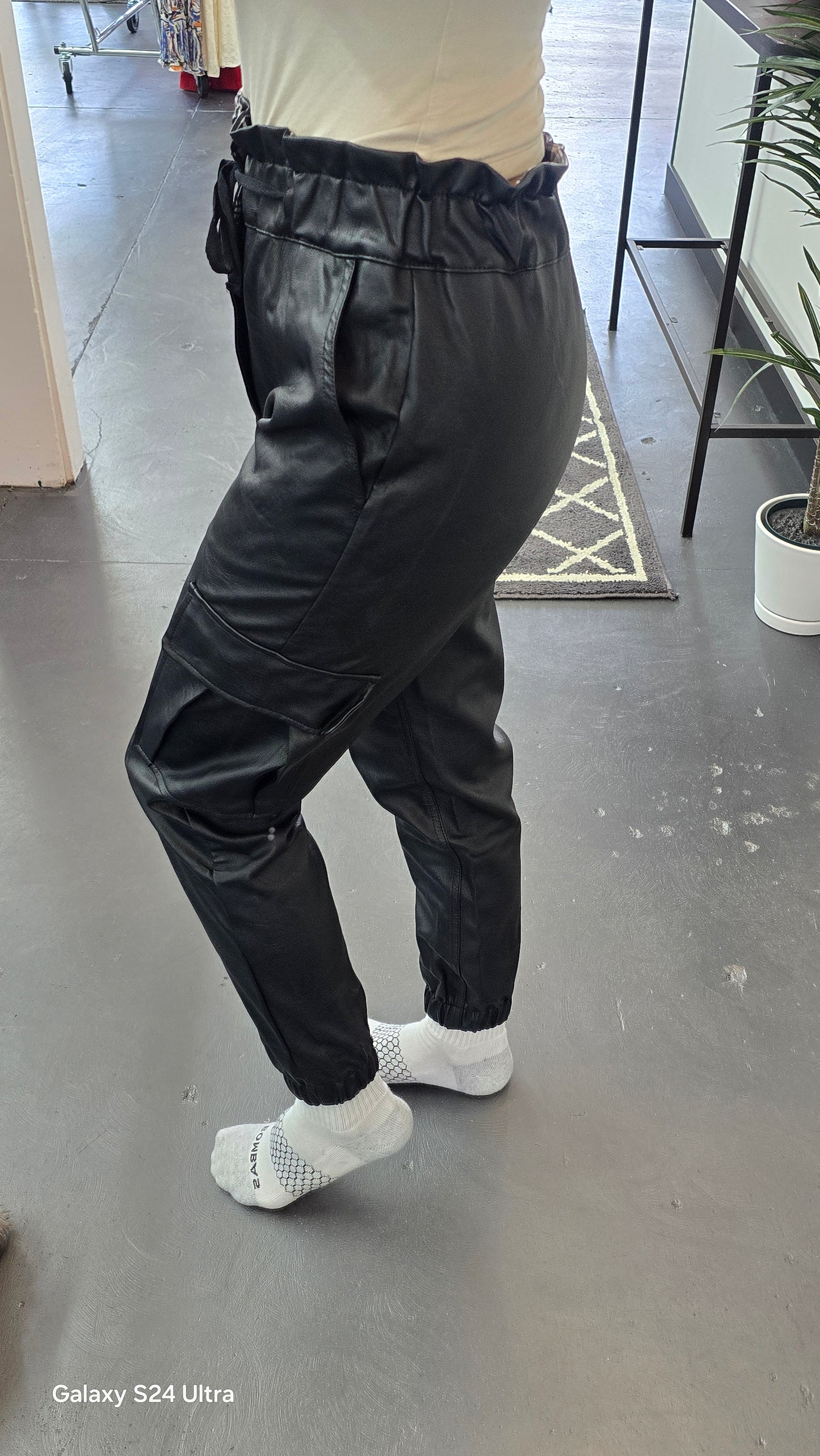 Paper Bag Leather Jogger Pant