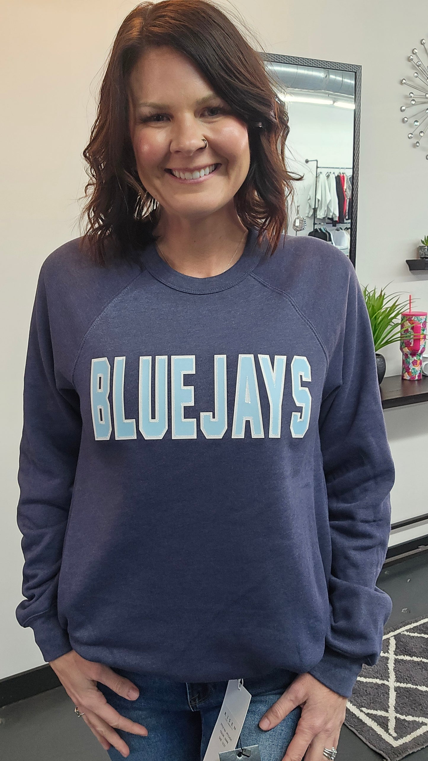 Bluejays Vintage Block letter Crewneck