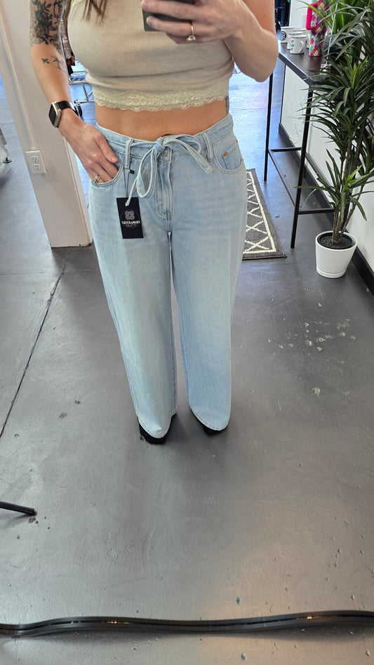 Baggy Straight leg Linen Jeans