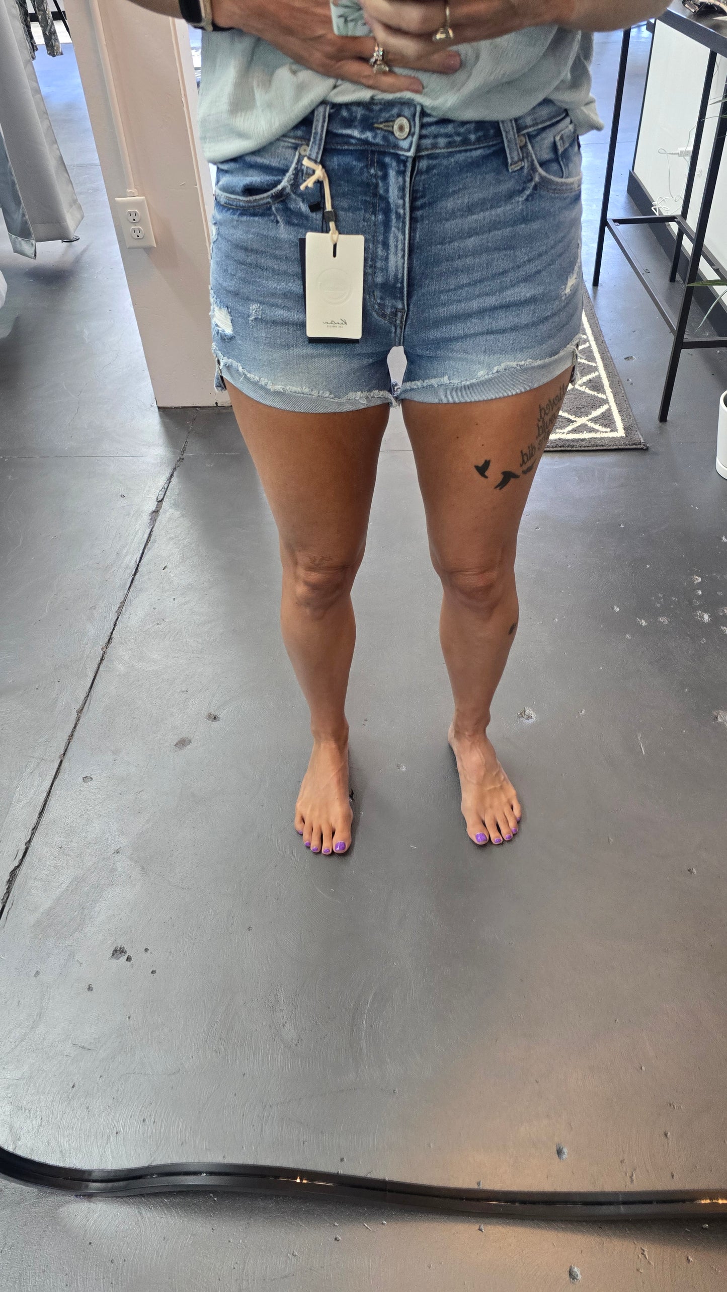 High Rise Cuffed Shorts