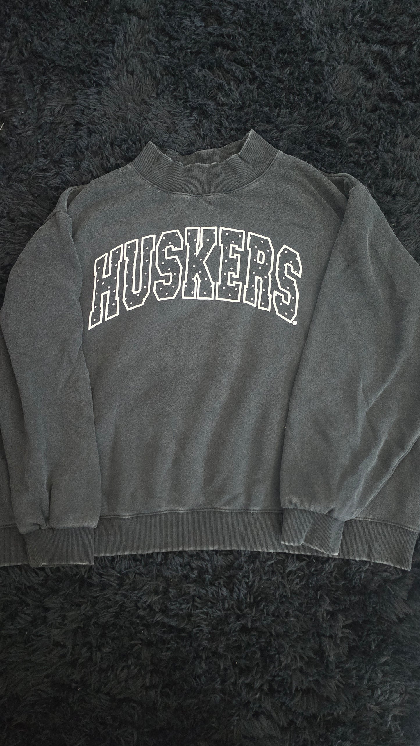 Dot Huskers Mock Neck Sweatshirt