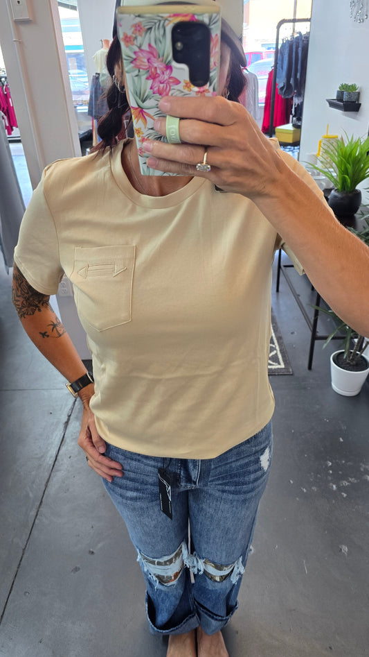Khaki Arrow Pocket T