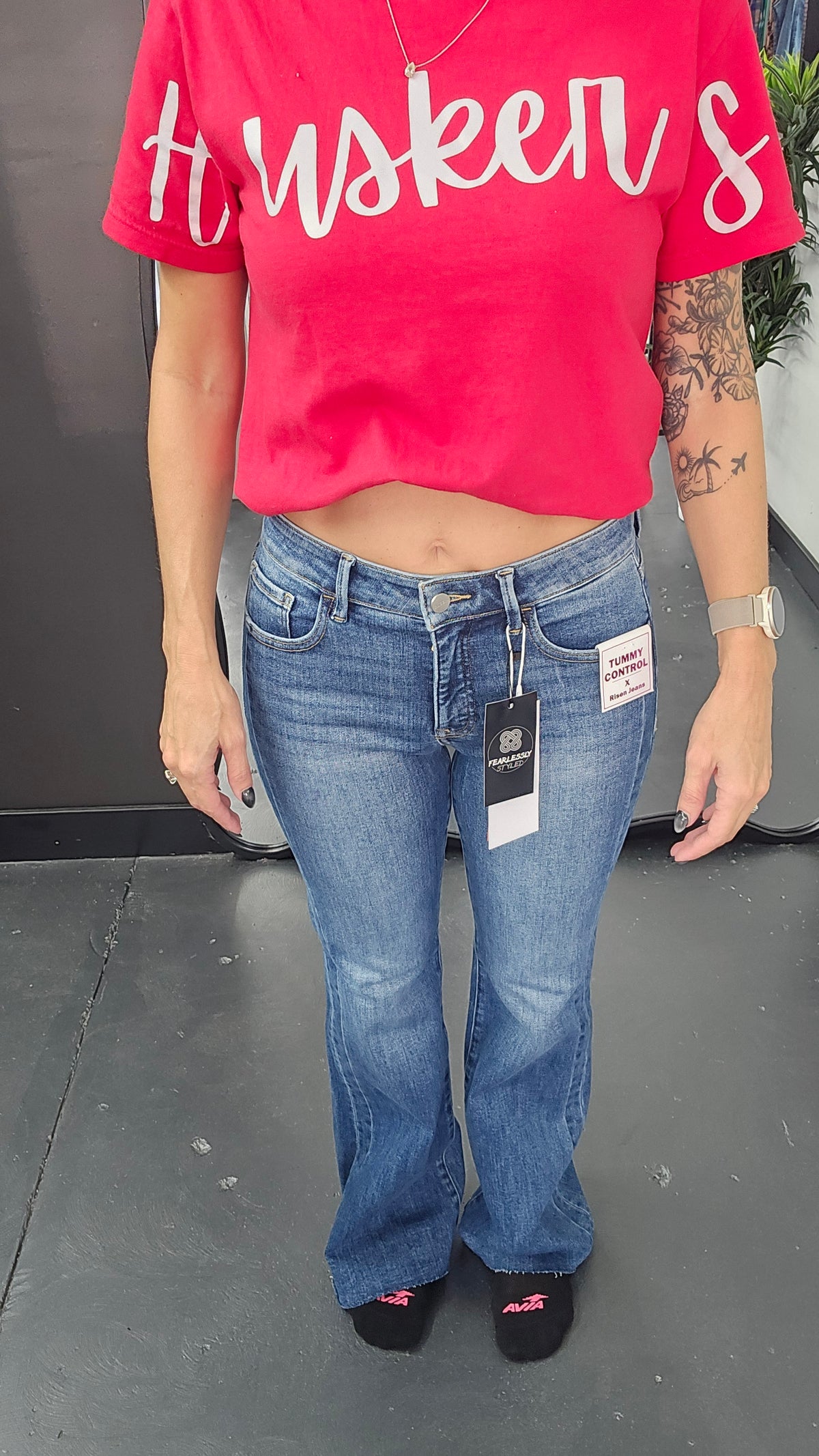 Double Side Seam Mid Rise Flare