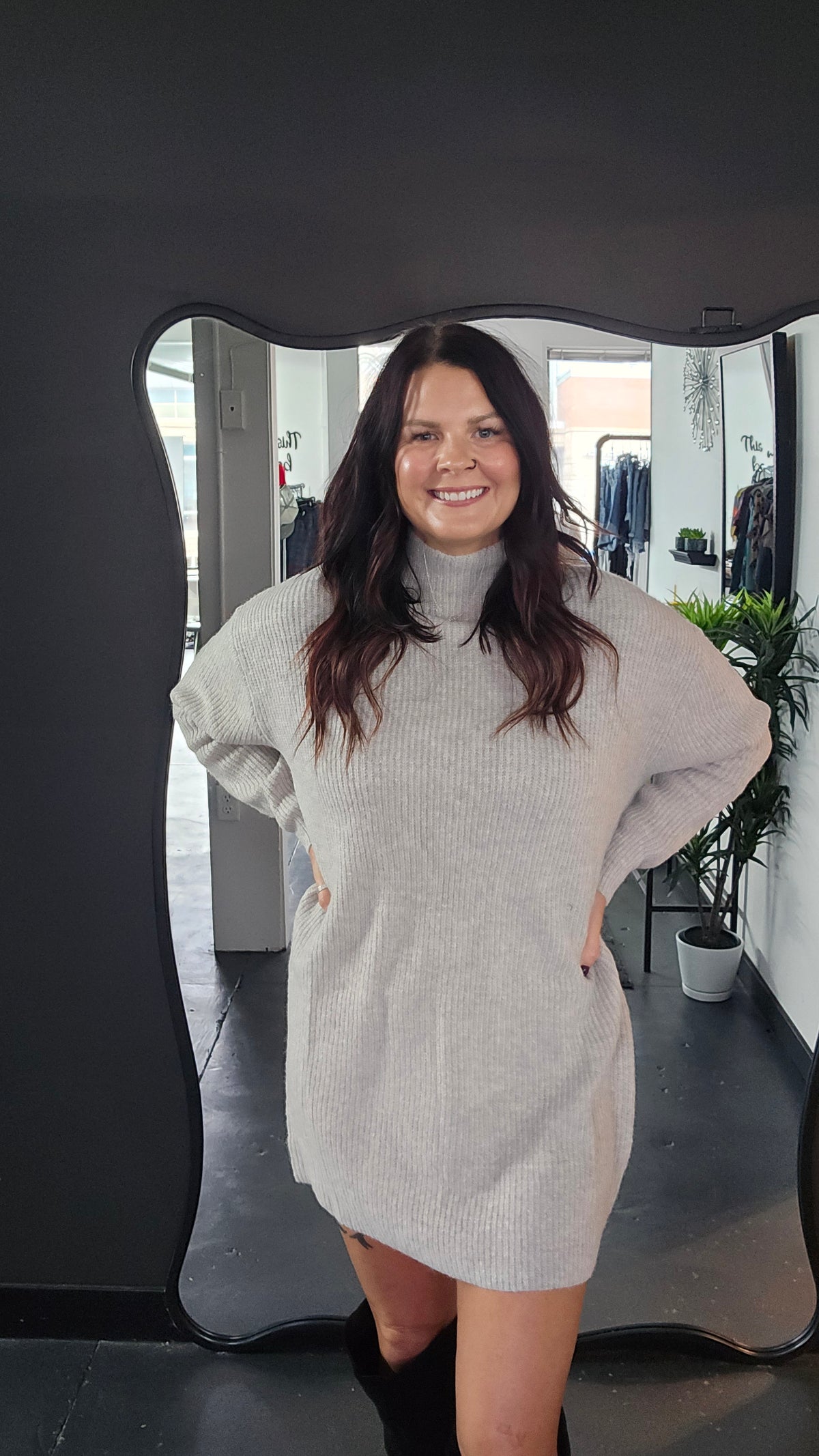 Mock Neck Sweater Dress