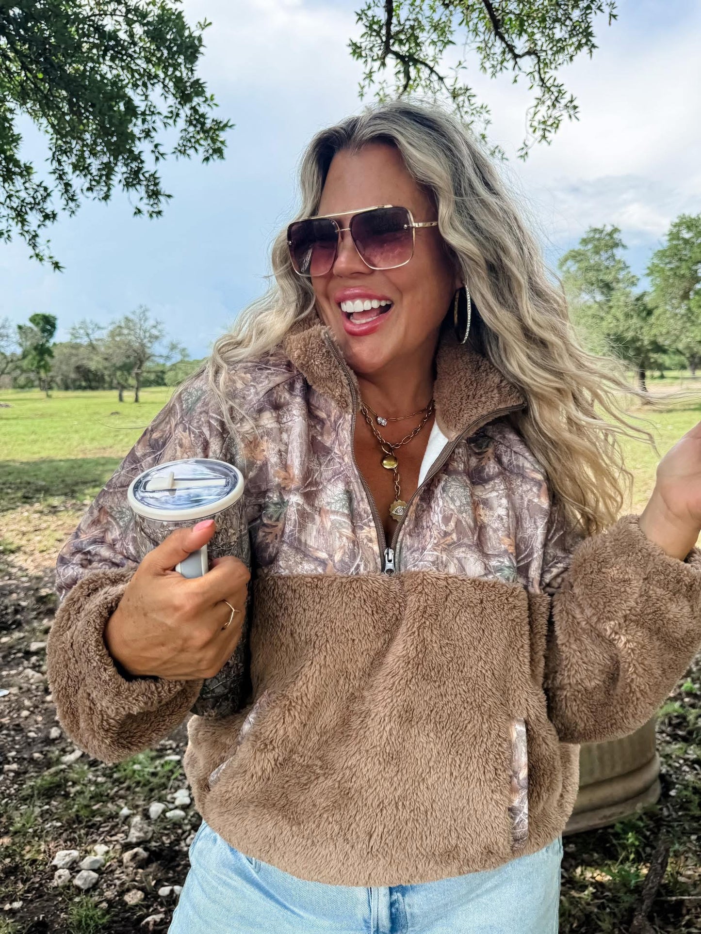 Camo Sherpa Pull Over