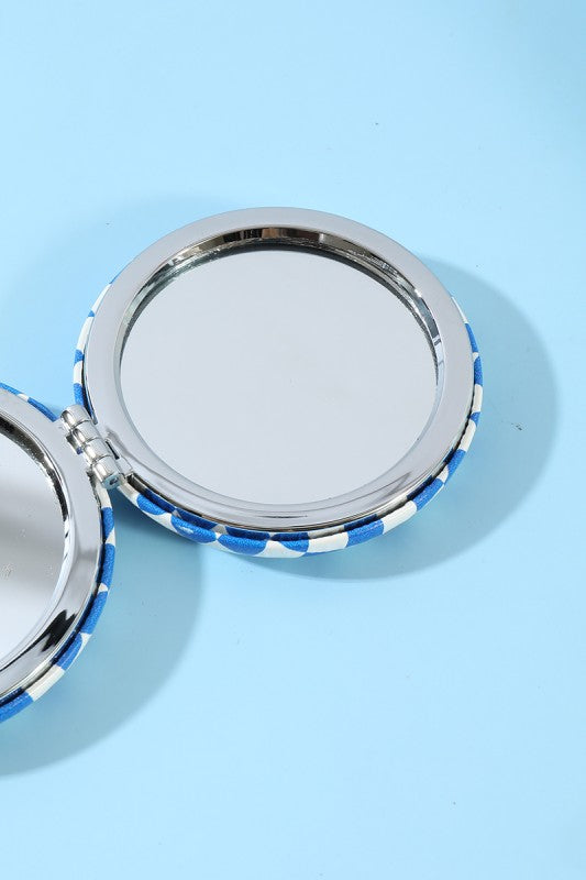 Checkered Double sided folding mini mirror