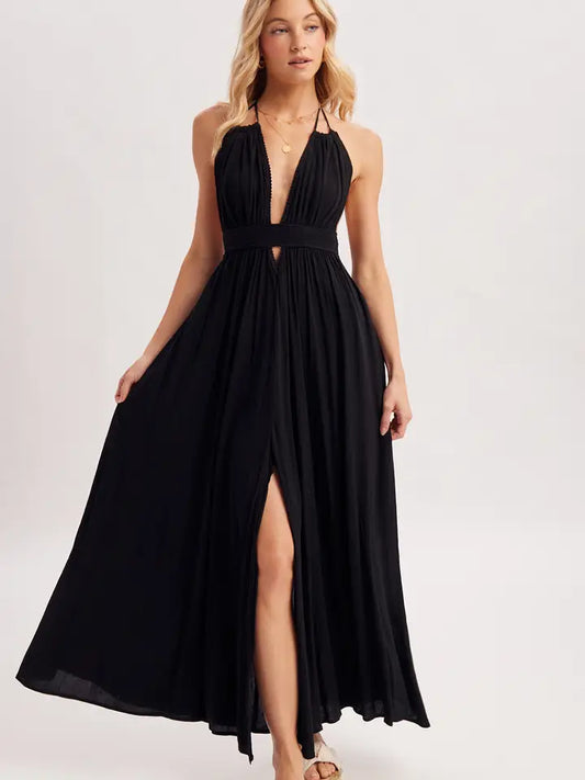 Deep "V" Maxi Dress