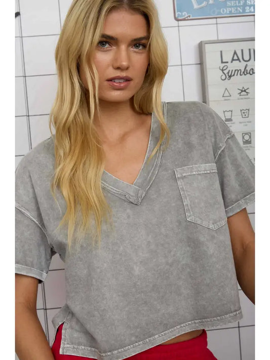 Exposed Hem Boxy fit T-shirt