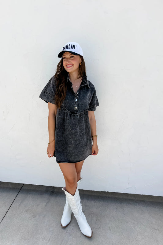 Last Dance Black Denim Dress