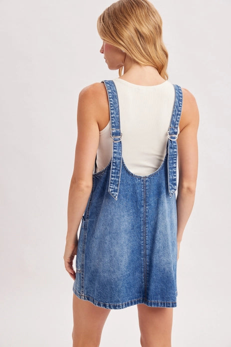 Denim Overall Pocket Dress