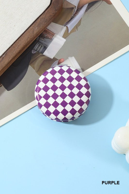 Checkered Double sided folding mini mirror