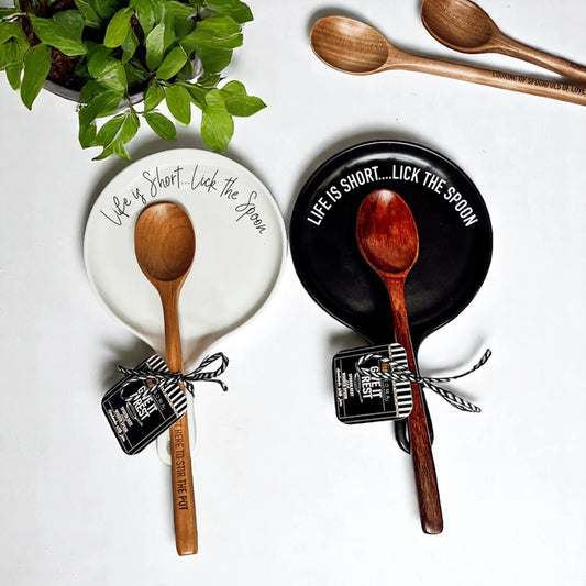 Ceramic "Life is Short...Lick the Spoon" holder