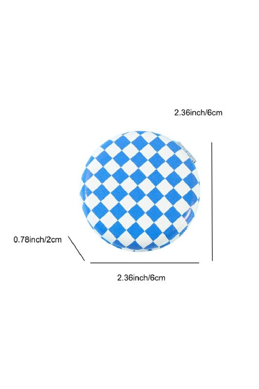 Checkered Double sided folding mini mirror