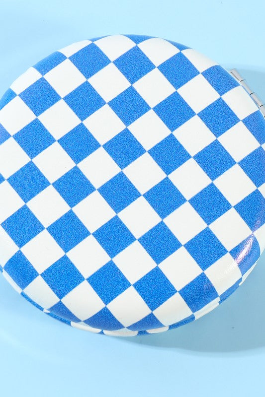 Checkered Double sided folding mini mirror
