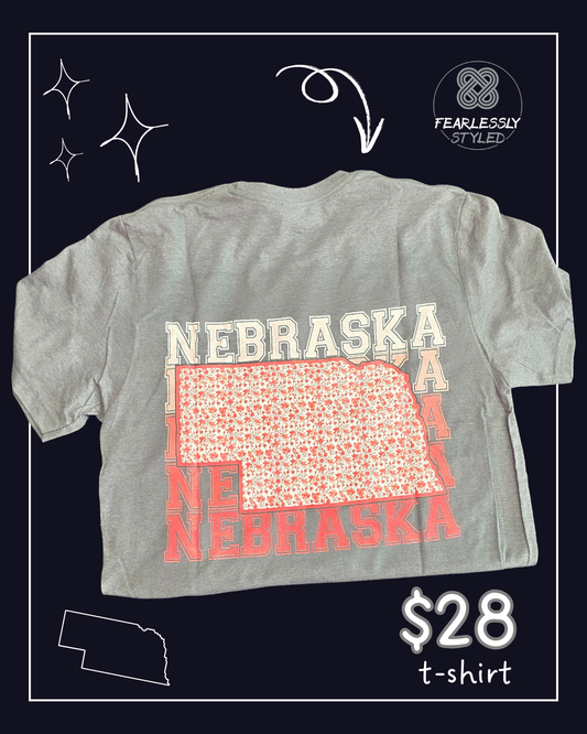 Floral Nebraska T-shirt