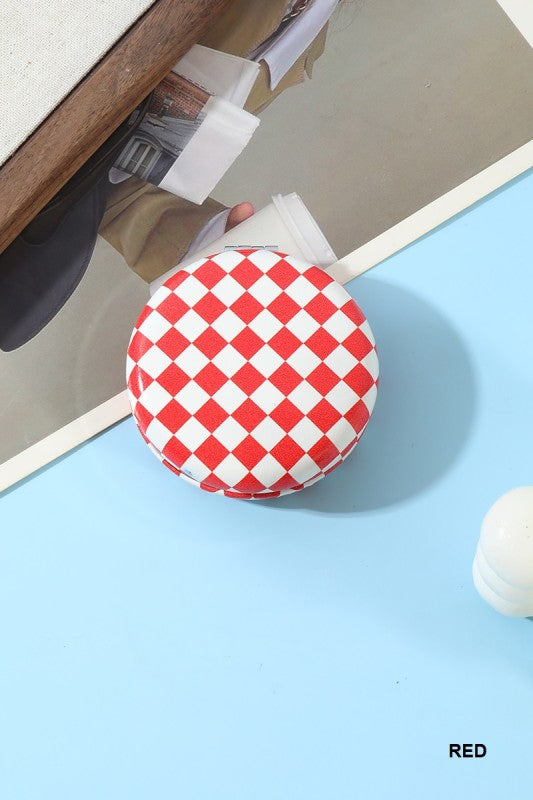 Checkered Double sided folding mini mirror