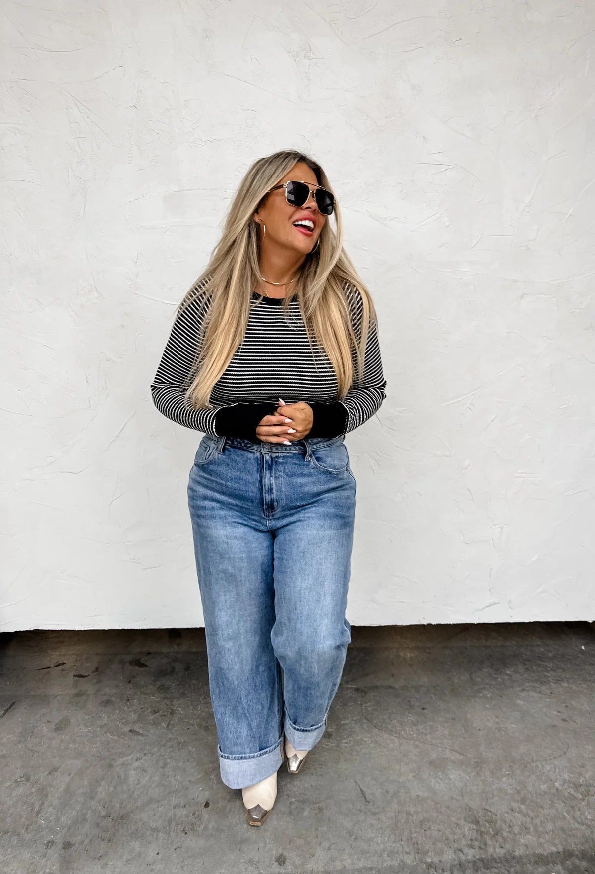 Raynaa Waffle Knit Top