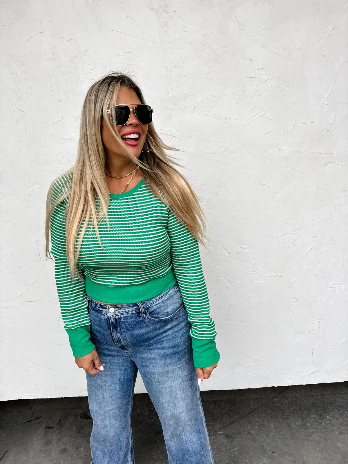 Raynaa Waffle Knit Top