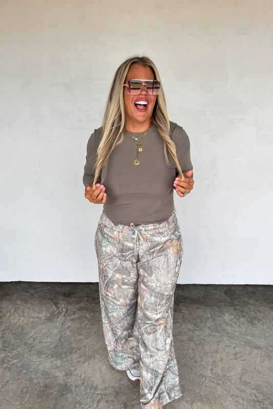 Camo Wide Leg Sweatpants