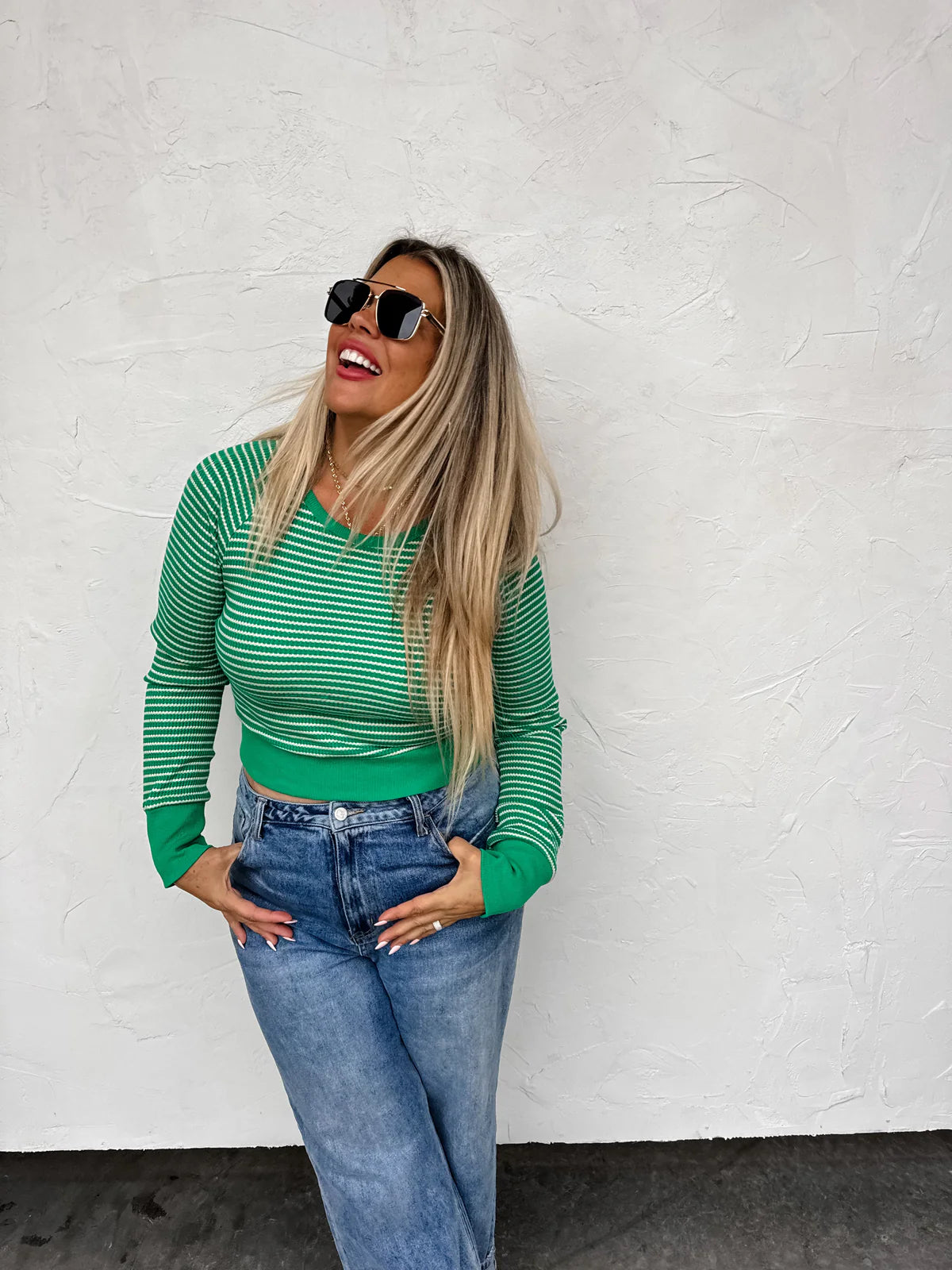 Raynaa Waffle Knit Top