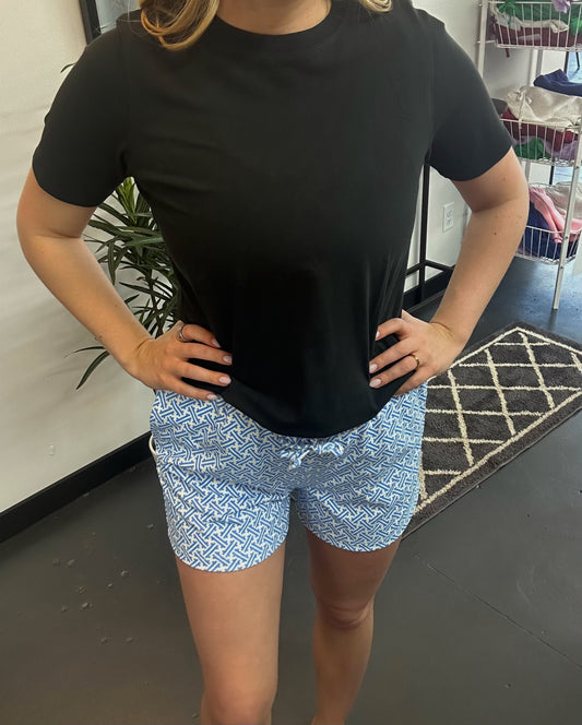 Blue Geometric shorts
