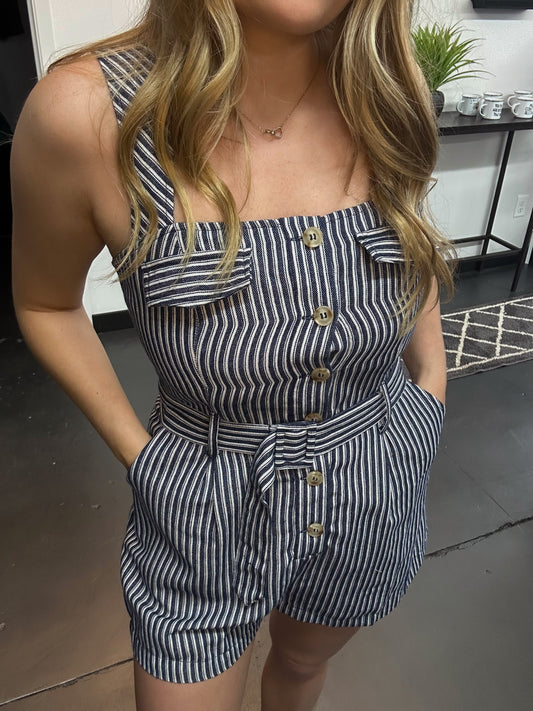 Belted Waist Romper