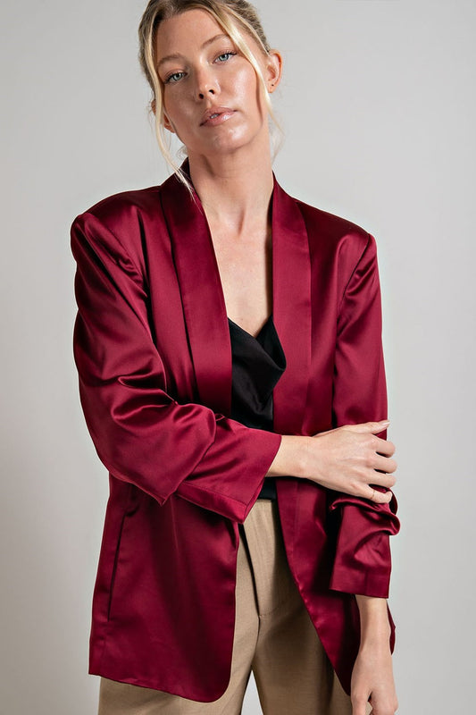 Satin Shawl Blazer