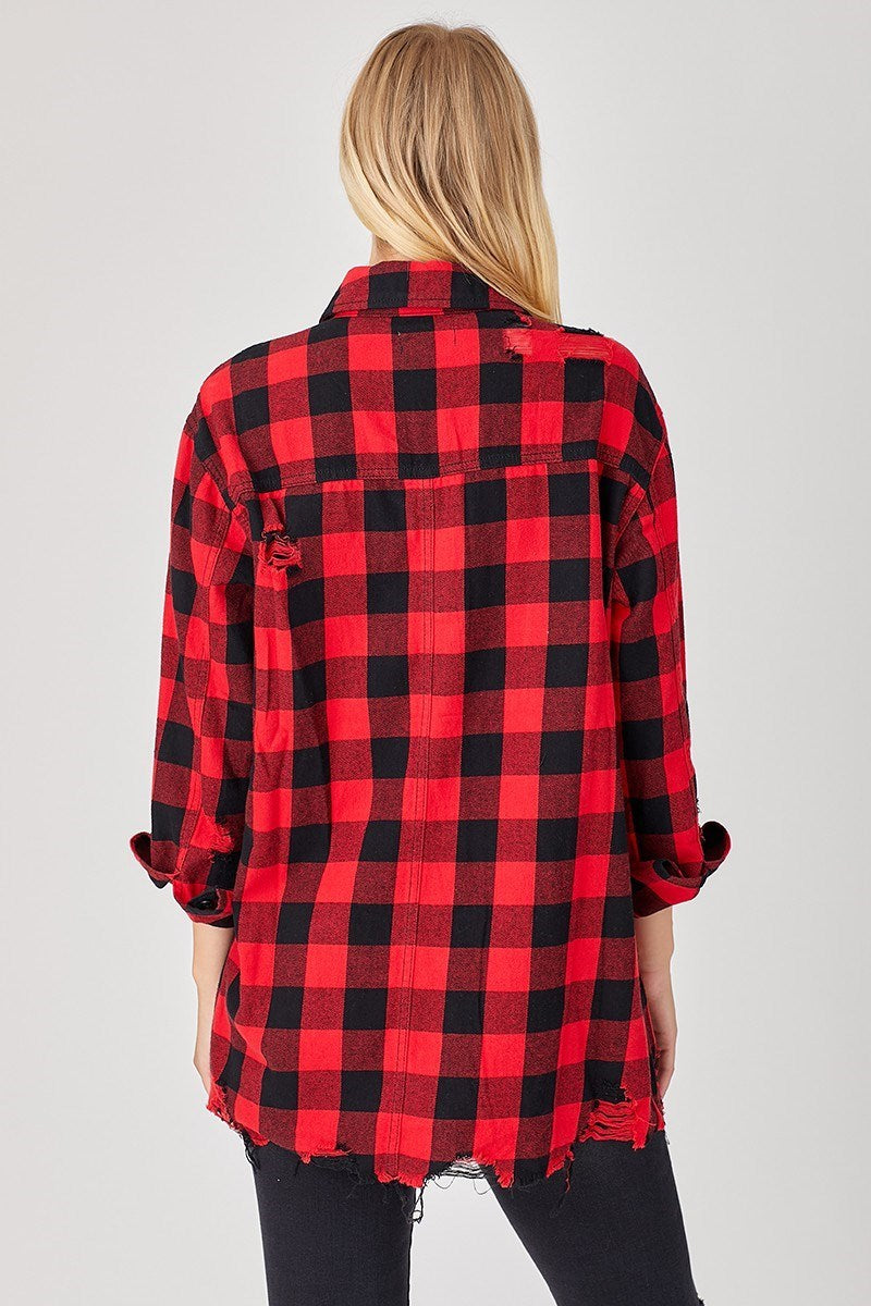 Risen- Red Plaid Flannel